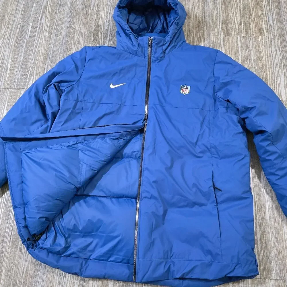 Nike NFL Sideline Jacket Team Issued Equipment Blue Black Men's Size XL Parka PE